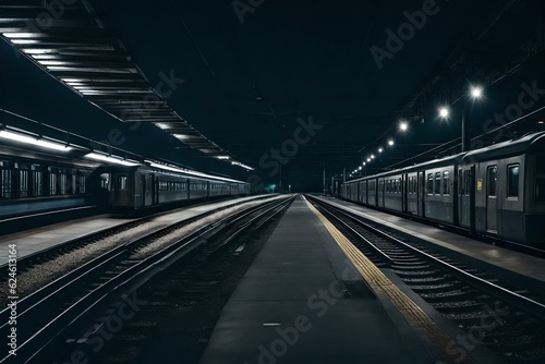 subway station in the night Created using generative AI tools