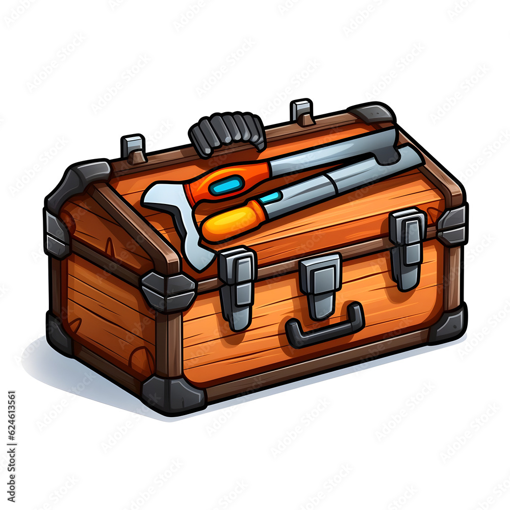 Icon of a toolbox with a transparent background Generative AI