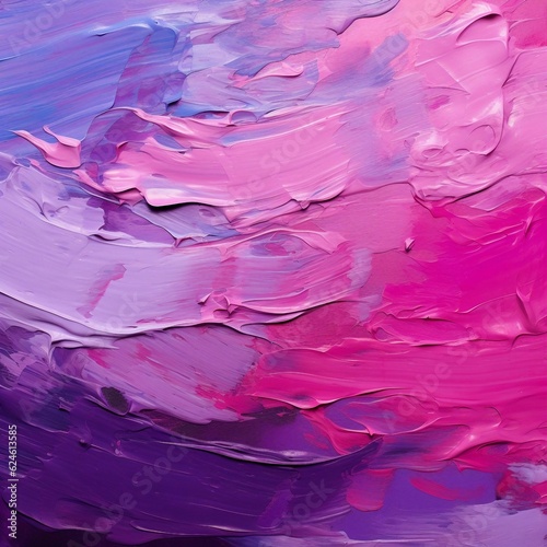 パレットナイフの油絵・カラフルな抽象背景正方形バナー）厚塗りした紫とピンク。AI生成画像