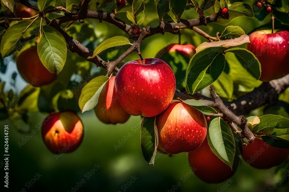apples on a branch Created using generative AI tools