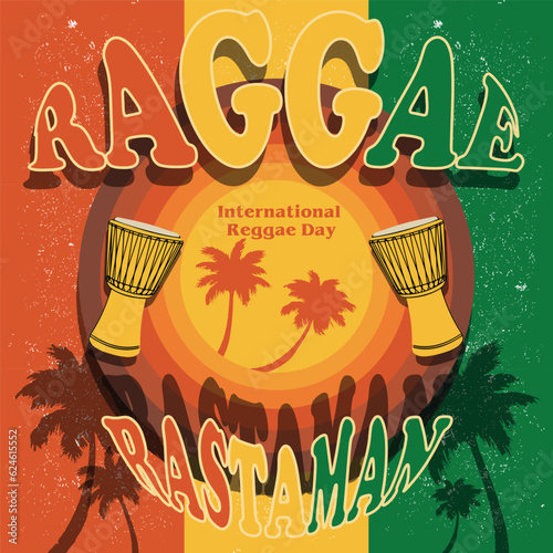 Design vector International Reggae Day Juli