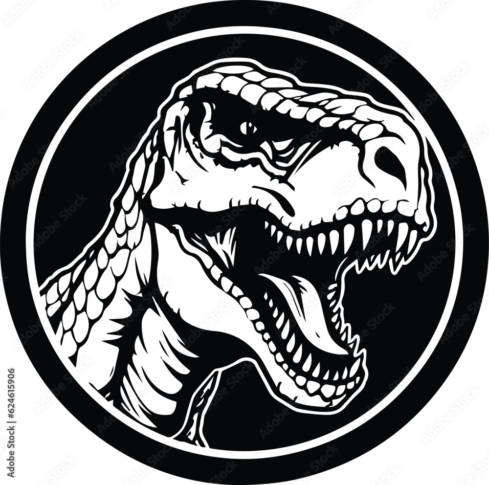 T-Rex Logo Monochrome Design Style