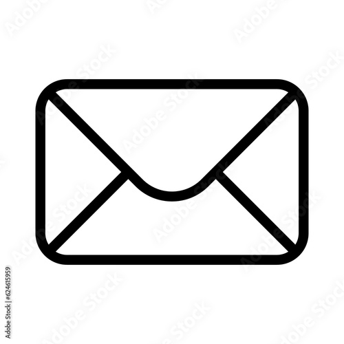 Envelope icon, Email Icon, Inbox Icon Black and White On Transparent Background