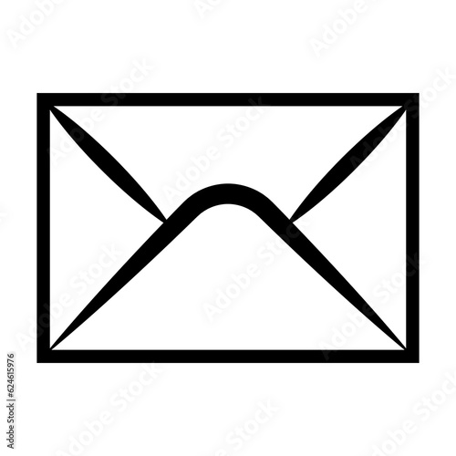 Envelope icon, Email Icon, Inbox Icon Black and White On Transparent Background