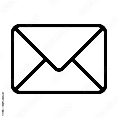 Envelope icon, Email Icon, Inbox Icon Black and White On Transparent Background