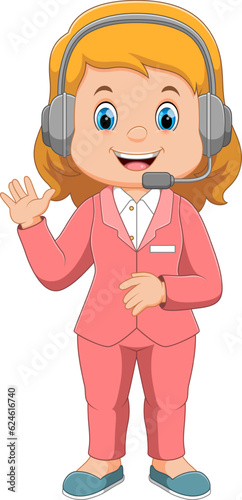 female host and event presenter cartoon character