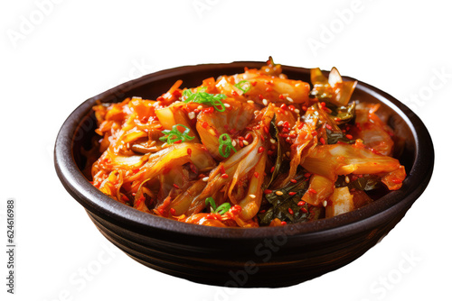 Kimchi Korean fermented vegetable dish , Transparent background. generative AI