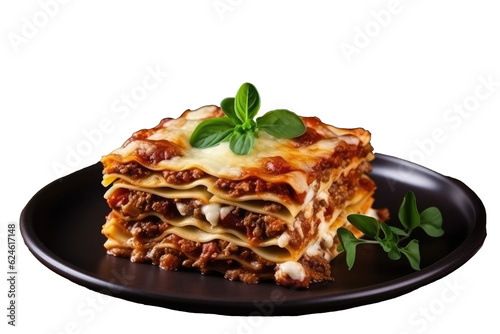 lasagna bolognese , Transparent background. generative AI