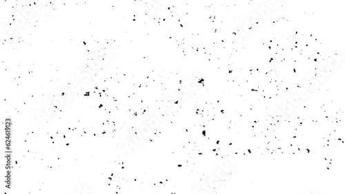 BLACK  chaotic spots texture background. Dust, rubbish, dirt isolated on white background. 