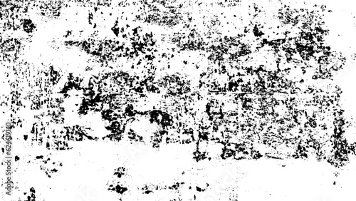 Black blobs isolated on white. Ink splash. Brushes droplets. Grainy texture background. Digitally generated image.