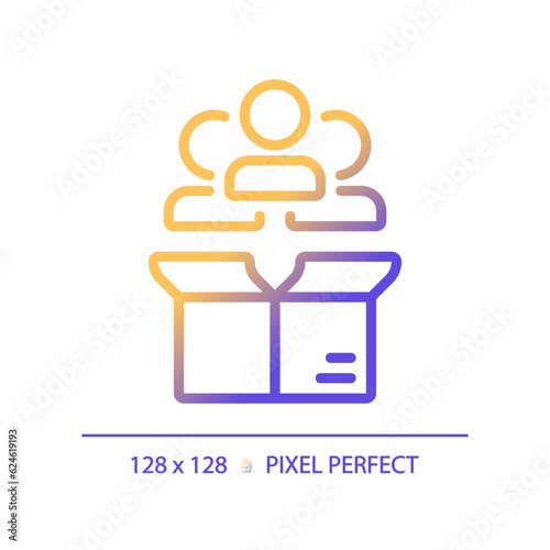 Pixel perfect gradient customer icon, isolated vector, product management thin line illustration.