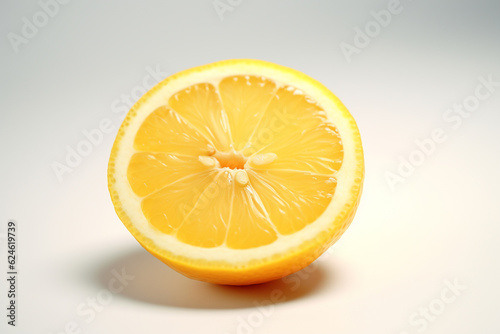 slice of lemon on white