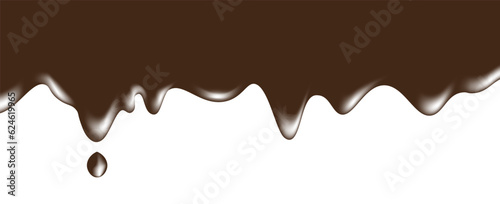 Melted chocolate chocolate dripping on white background, with clipping path 3D illustration