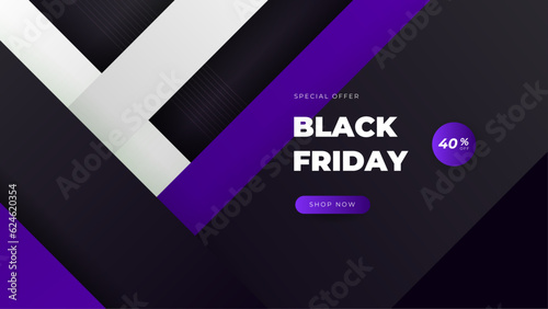 Black friday sale banner with purple and black with texture background