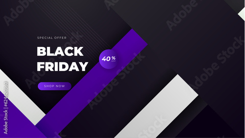 Black Friday sale design. purple background seasonal discount offer