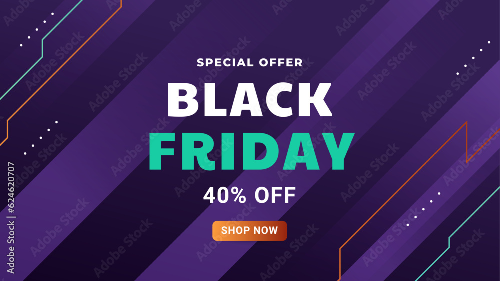 Black Friday Sale Colorful Background. Vector Banner with Abstrzct Geometric Shapes and Creative