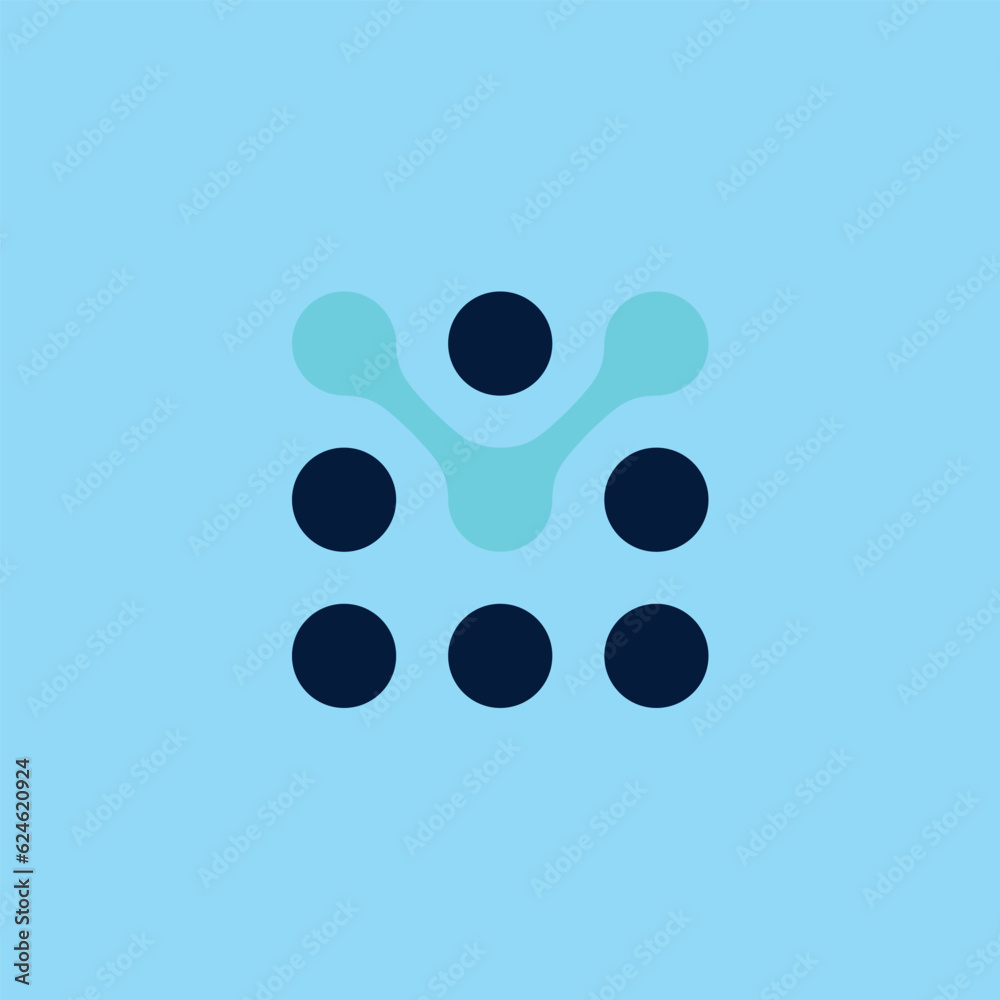 V tech doted monogram logo design. Simple, modern and clean logo vector icon illustration V tech doted monogram logo design. Simple, modern and clean logo vector icon illustration