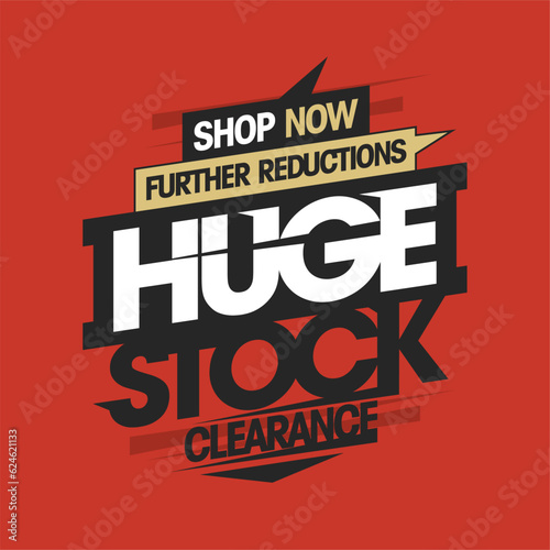 Huge stock clearance, sale web banner mockup