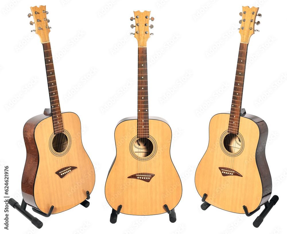 Obraz premium acoustic guitar on stand isolated
