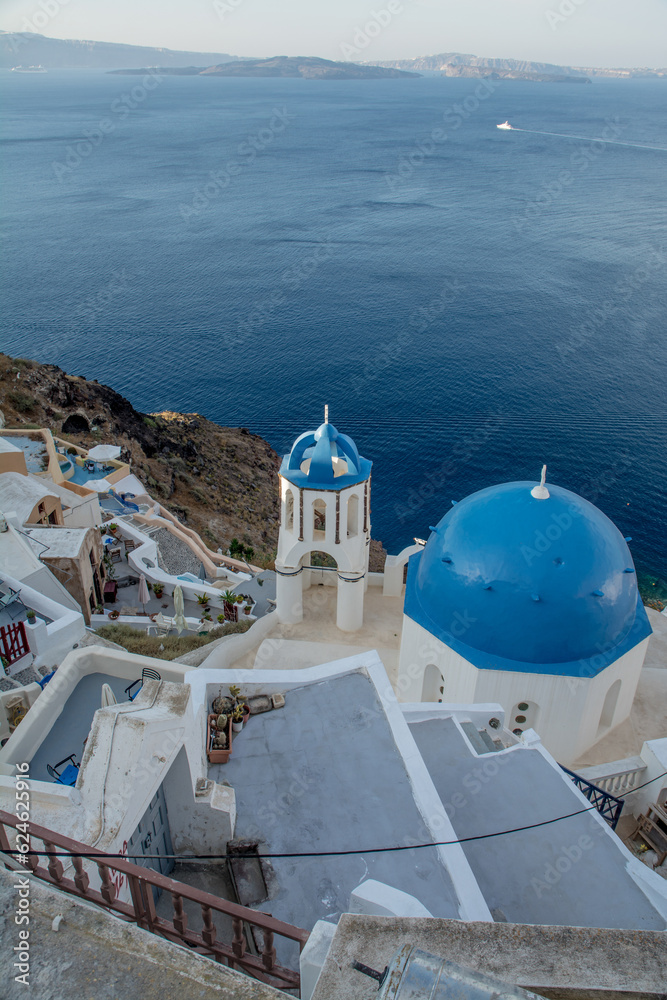 views of the village of Oia in Santorini