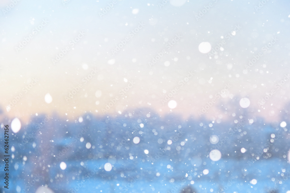 Blurred snow background. Winter landscape. Trees and plants covered with snow. Blurred snow background. Winter landscape. Trees and plants covered with snow.