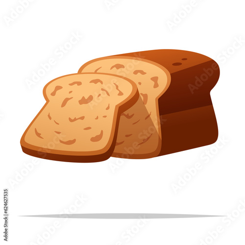 Whole grain bread vector isolated illustration