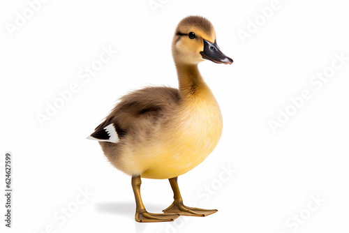 Foto Portrait of a duck cub on a white background