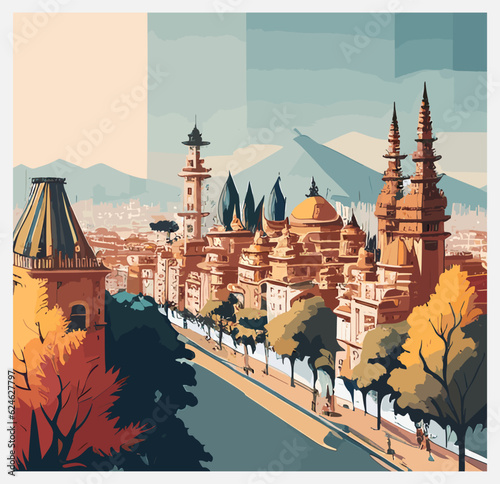 Beauty of the India, Vintage poster design concept