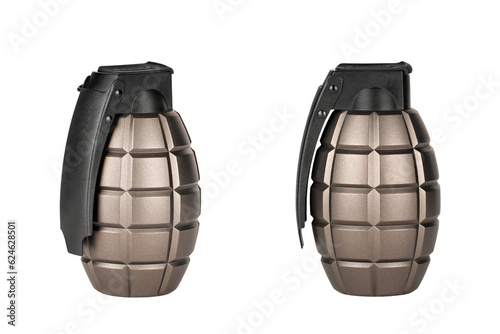set explosive grenade isolated photo