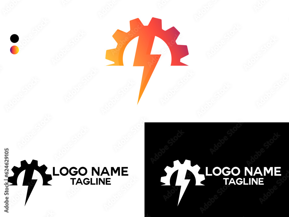 Gear energy logo design. Garage shop logo. Repair logo. Service center