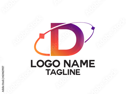 D logo design. Colorful D logo. D letter. Lettering design. Business. Creative. unique. Finance. Modern design. Premium logo template