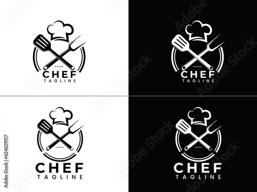 Chef master logo. Cook. Chef logo design. Hotel. Restaurant. Food cooking. Business. Finance. Creative chef. Modern. Premium template