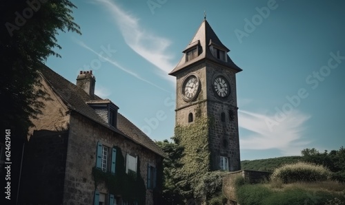 The small village's centerpiece was the magnificent old clock tower Creating using generative AI tools