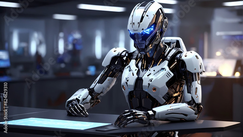 Tech Titan: A Robot Mastering Advanced Computing