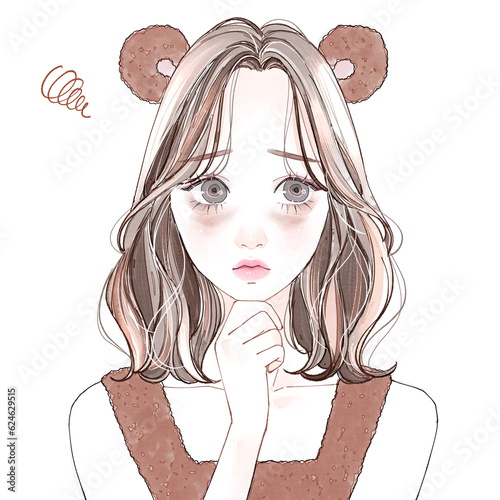 Foto 茶クマに悩む女性