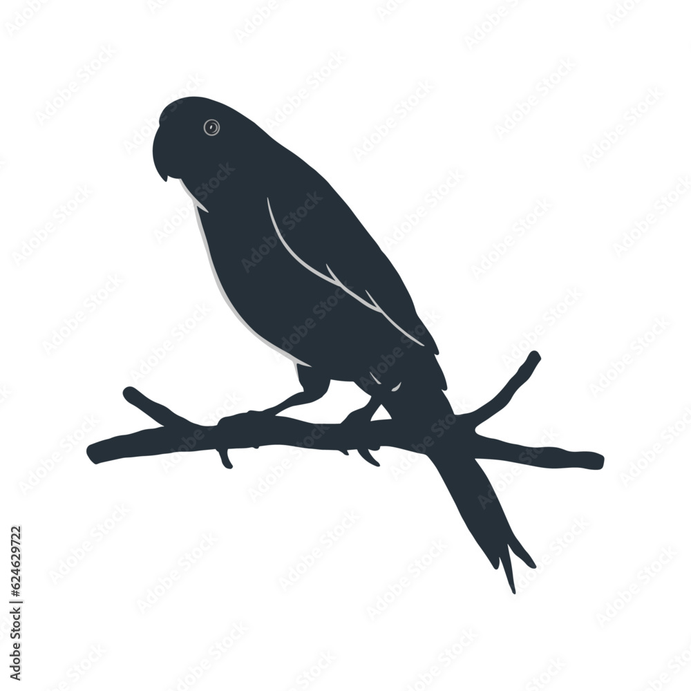 Obraz premium Vector illustration of a bird on a tree branch