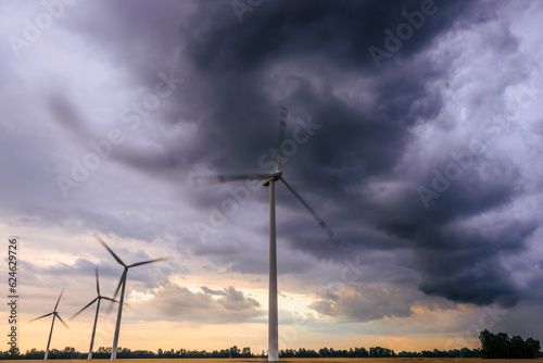 wind turbines in the field