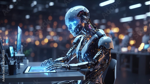 Tech Titan: A Robot Mastering Advanced Computing