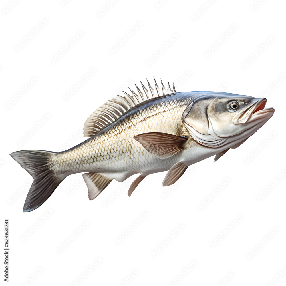 Carp fish on a white png transparent background