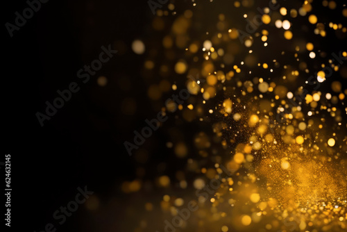 Shiny golden glitter particles that reflect light  Generative AI