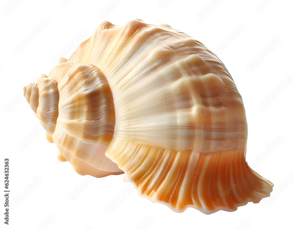 Isolated bright spiral seashell conch for use as decoration element Isolated bright spiral seashell conch for use as decoration element