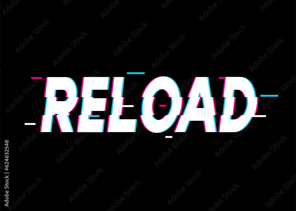 Fototapeta premium RELOAD Text effect vector background. Vector eps 10
