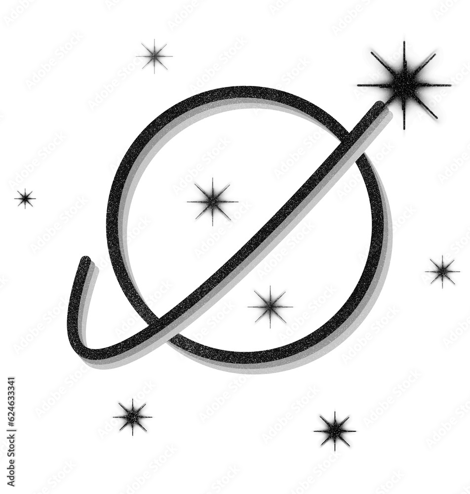 Black Stars and planet in space Black Stars and planet in space