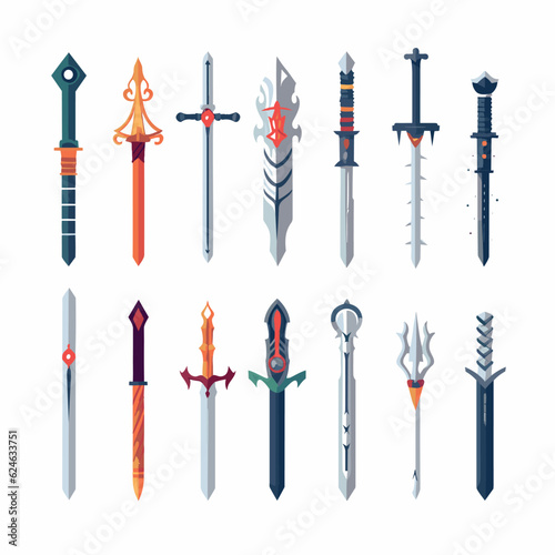 set of medieval swords, perfectly for game