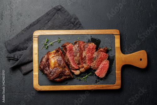 Sliced beef ribeye steak