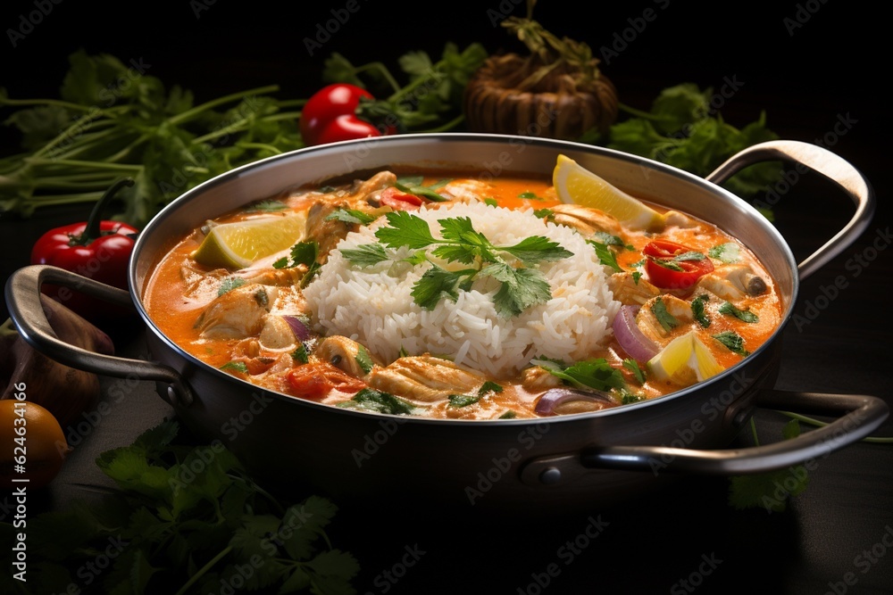 Moqueca Delight, A Captivating Image of Traditional Brazilian Fish Stew Created with Generative AI