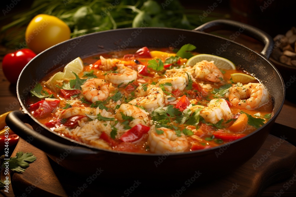 Moqueca Delight, A Captivating Image of Traditional Brazilian Fish Stew Created with Generative AI Moqueca Delight, A Captivating Image of Traditional Brazilian Fish Stew Created with Generative AI