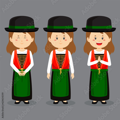 Austrian Character with Various Expression