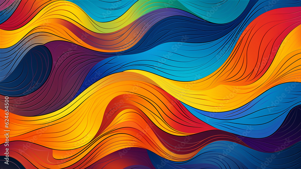 Abstract dynamic colorful wave pattern with creative wave pattern. Generative AI