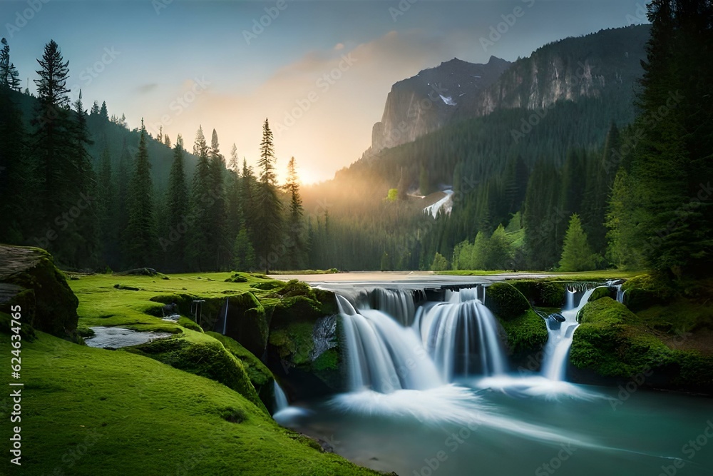Fototapeta premium waterfall in yosemite
